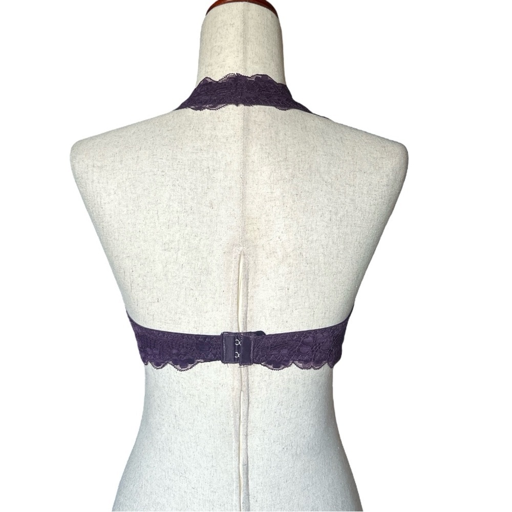 Journelle Purple Lace Halter Bralette Wireless Lined Top Festival Boho Chic XL - Picture 4 of 6